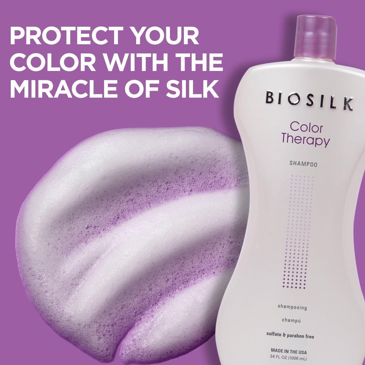 BioSilk Color Therapy Shampoo, Gently Cleanses Without Stripping Hair Color, Color Protection While Cleansing, Sulfate, Paraben & Cruelty-Free, 34 Oz