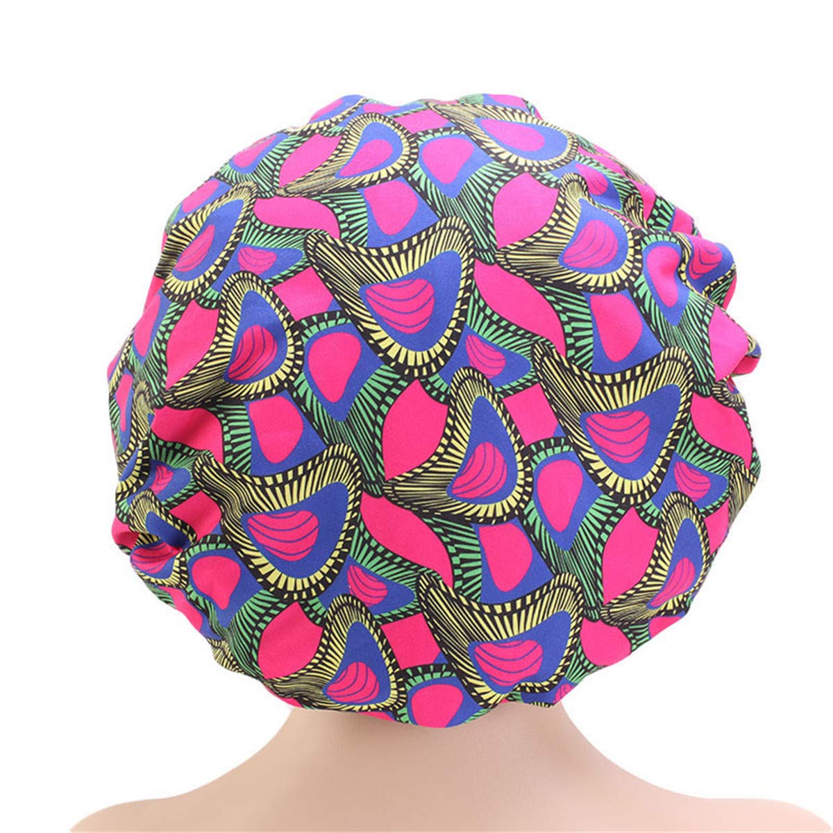 Qhome Luxury Wide Band Satin Bonnet Cap Comfortable Night Sleep Hat Hair Loss Cap