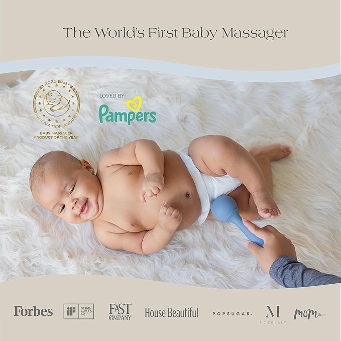 Baby Massager for Baby Constipation, Gas Relief, Colic Calm, and Baby Sleep Aid, Edible-Grade Silicone Baby Soother Single Unit