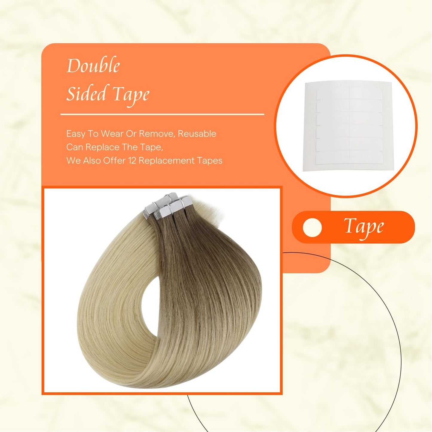 Full Shine Invisible Tape in Hair Extensions Human Hair Color 3 and 8 Brown Fading to 613 Bleach Blonde Balayage 20PCS 30grams Hair Extensions Real Human Hair Tape in 12 Inch Natural Hair Extensions