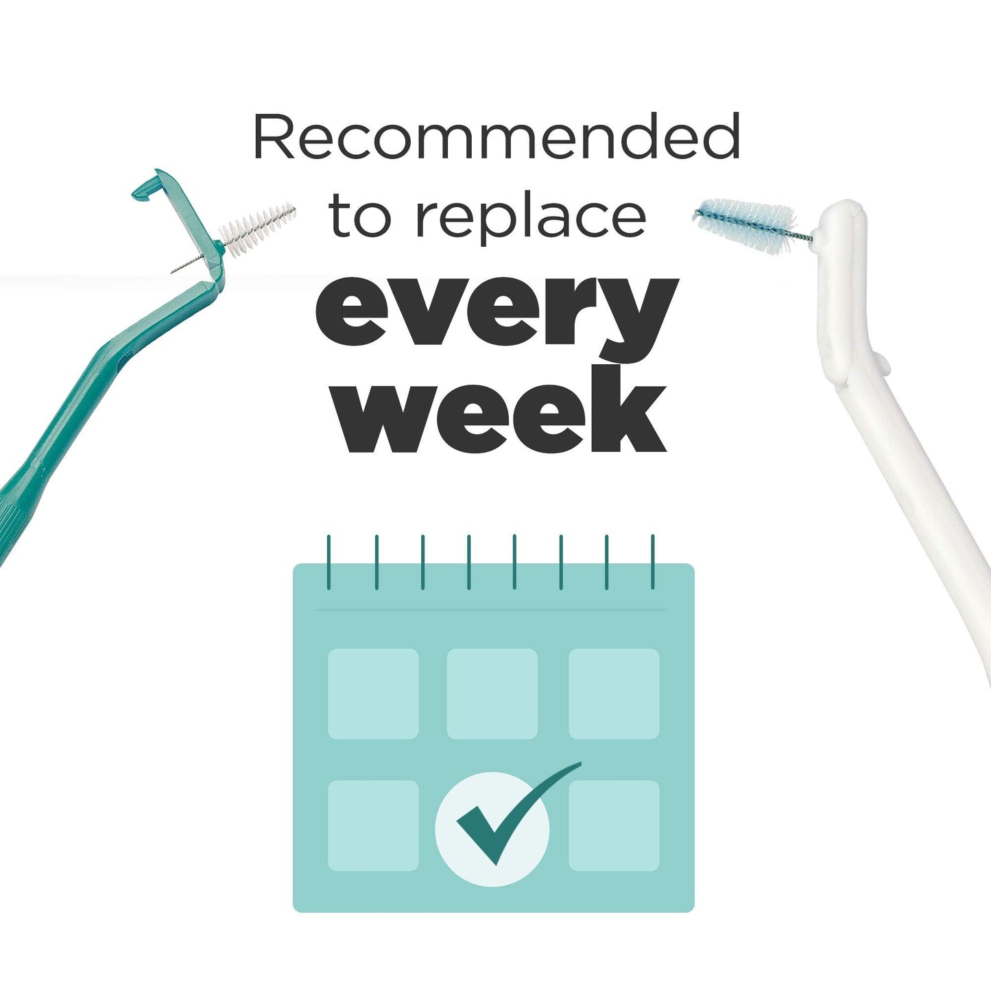 GUM Proxabrush Permanent Handle Refills - Compatible with Go-Betweens Interdental Brushes - Floss Picks for Teeth, Braces, and Implants