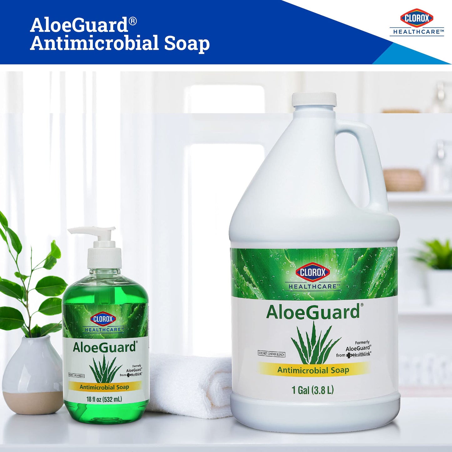 Clorox Healthcare AloeGuard Antimicrobial Soap, 1 Gallon Bottle | Antimicrobial Hand Soap for Healthcare Professionals | Handwashing Soap, Liquid Hand Soap
