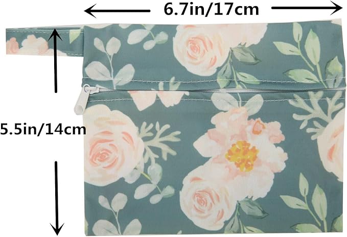 5 XS Panty Liners 1 Wet Bag Cloth Menstrual Pads Reusable Washable (Feather, XS Panty Liners)