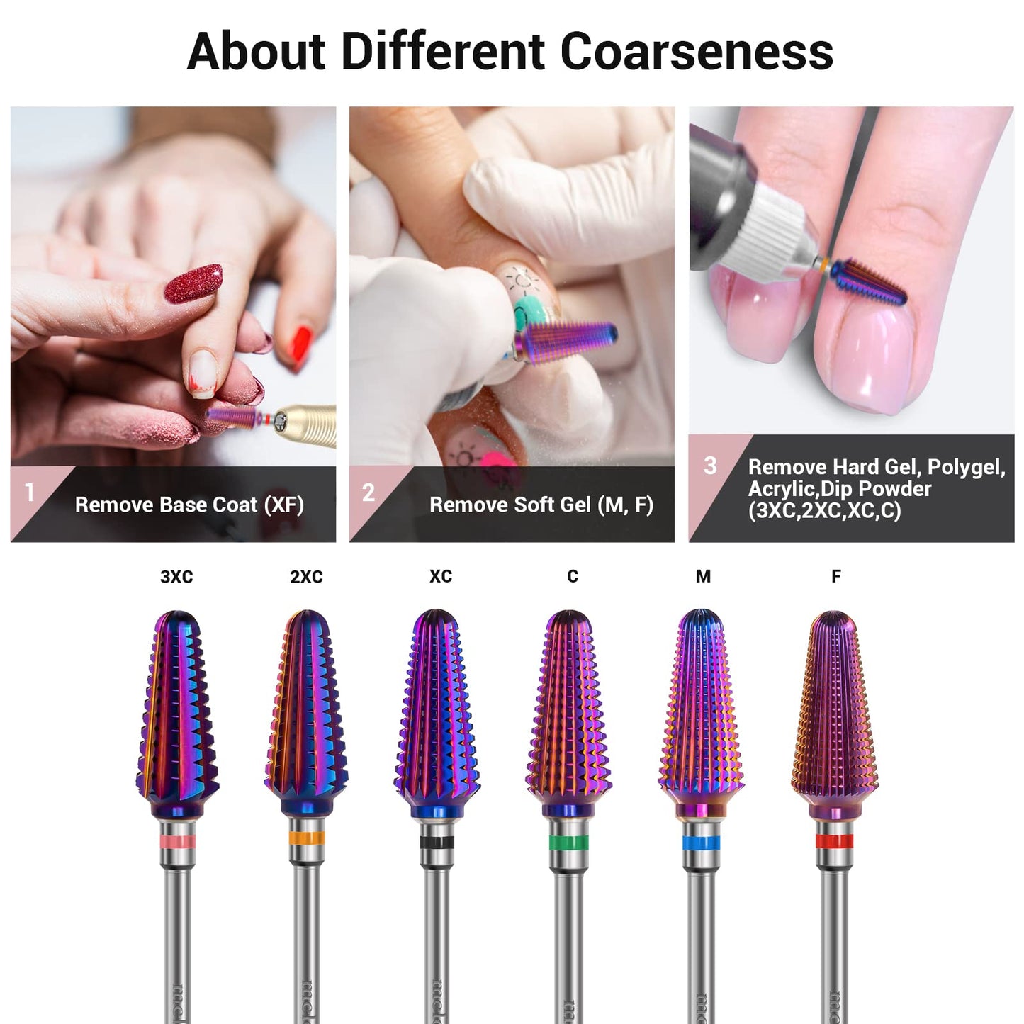MelodySusie Professional Rechargeable 30000 RPM Nail Drill and Professional Tornado Nail Drill Bits