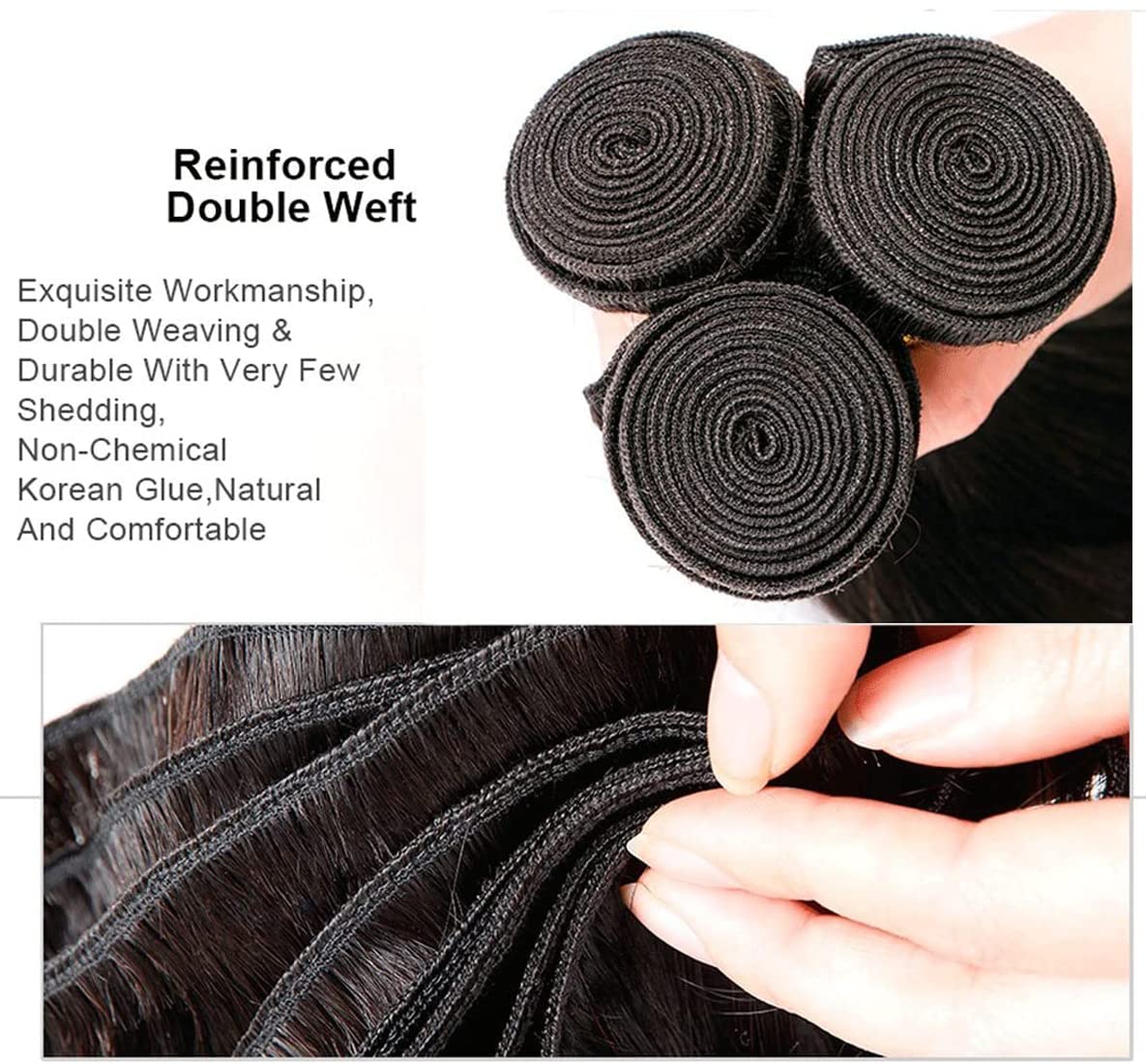 HeioWuio Water Wave Hair Bundles Natural Black Color Brazilian Remy Hair Weaves No Tangle Hair Extensions Real Unprocessed Virgin Hair Bundle 24 24 24 Inch