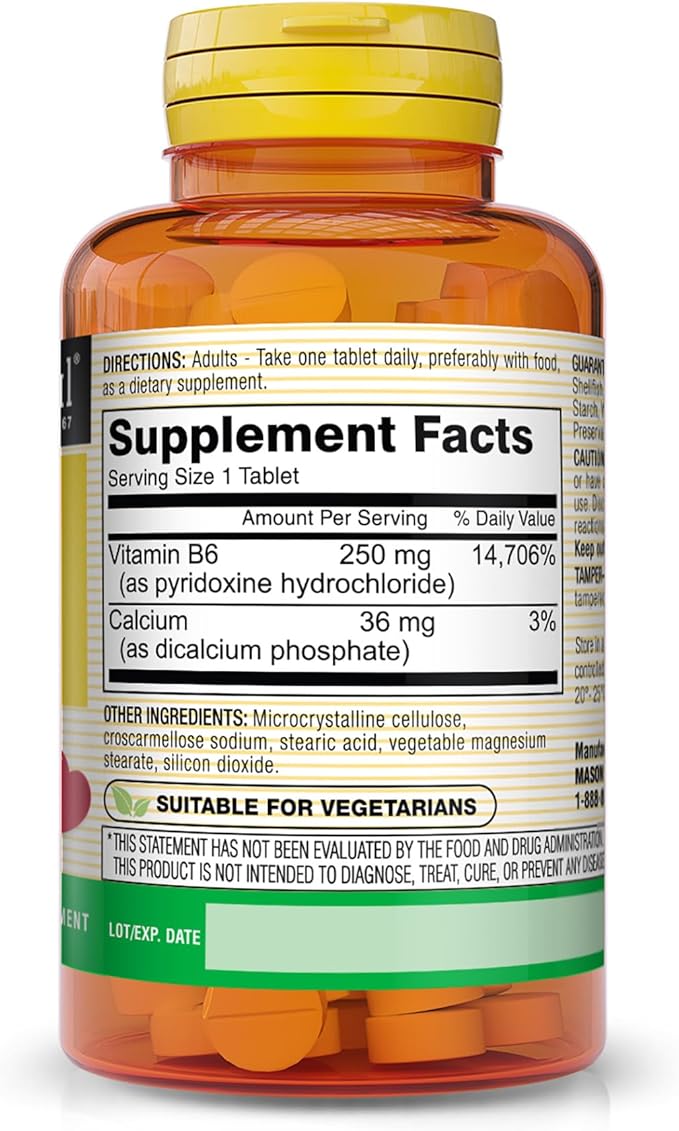 MASON NATURAL VITAMIN B-6 250mg 60 TABS