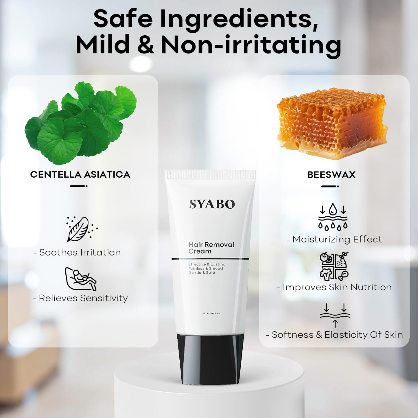 Hair Removal Cream, Painless Bikini, Legs, Arms and Underarms Hair Removal Lotion, Sensitive Body Hair Removal Cream, Soothing & Skin Friendly for Women Men All Skin Types, 5.07 FL * 2 Packs