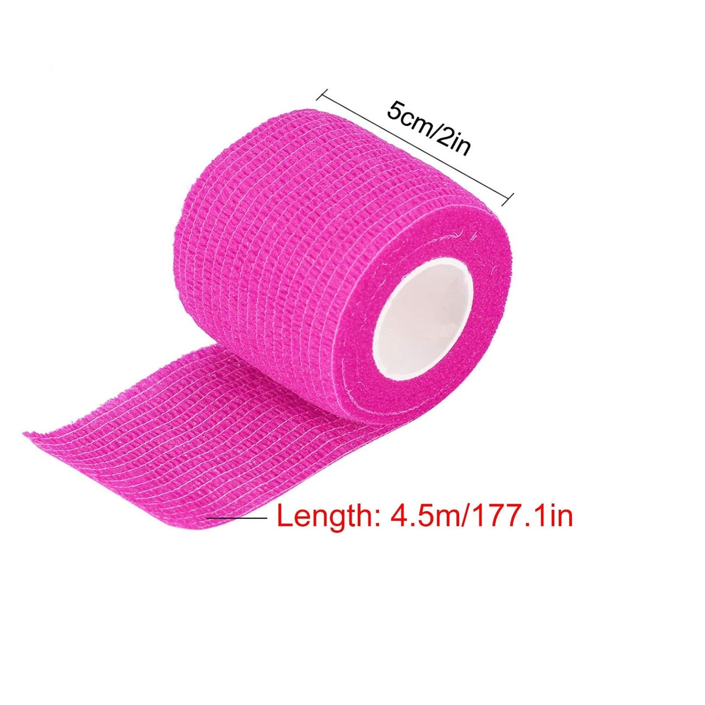 VideoPUP 24PCS Tattoo Grip Cover Wrap,Disposable Cohesive Tattoo Grip Cover Elastic Bandage Handle Grip Tube for Tattoo Machine Tattoo Grip Accessories(Phosphor Pink)