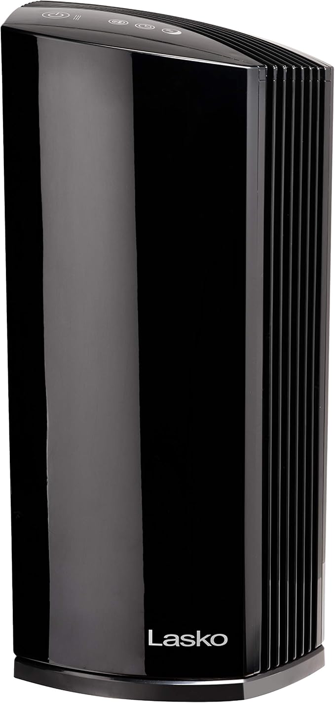 Lasko LP450 Premium HEPA Tower Air Purifier for Home with DreamMode and Timer – True HEPA Filtration Removes 99.97% of Smoke, VOCs, Odors, Pet Dander, Virus Sized Particles, Pollen, Dust and Mold