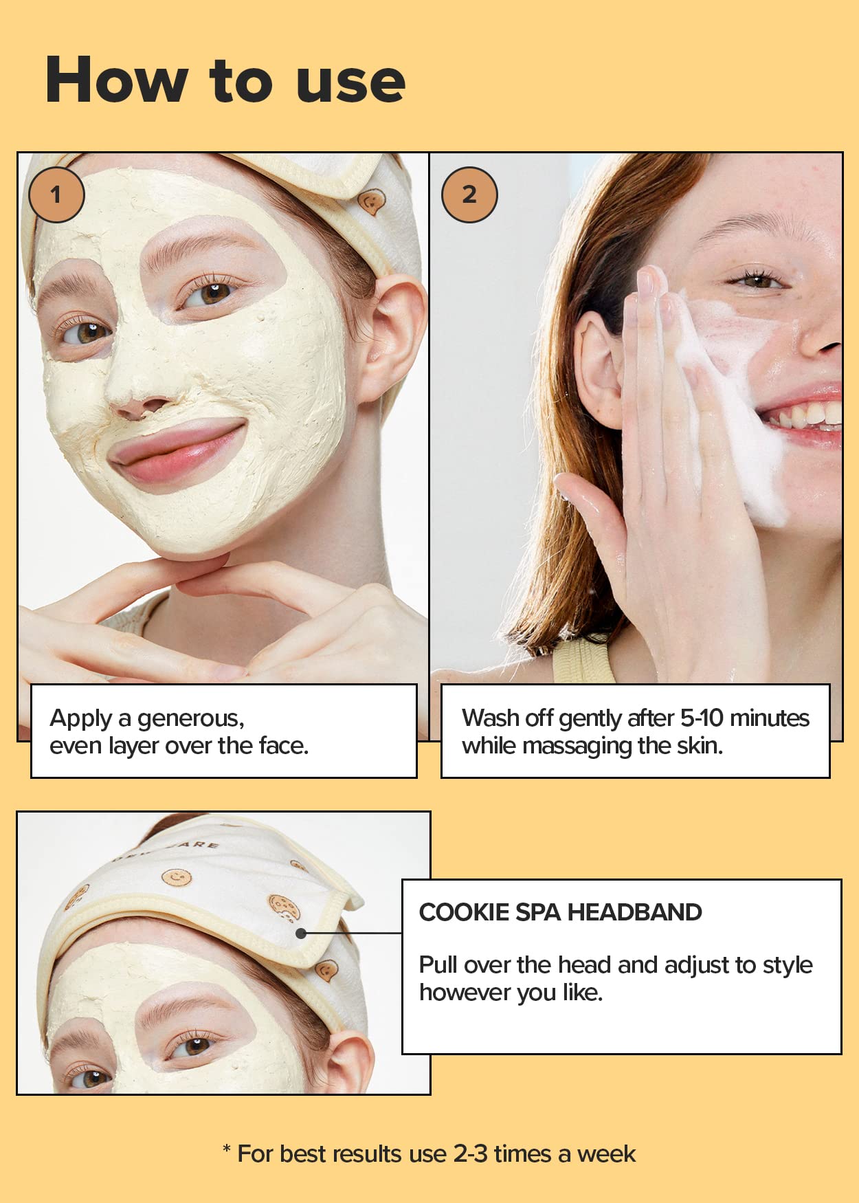 I DEW CARE Wash Off Face Mask Gift Set - How Dough I Look | Face Mask with Headbnad | Hydrating, Purifying for Dry Skin with Cocoa Seed Butter, Gift Set for Women and Girls, 3.38 Oz