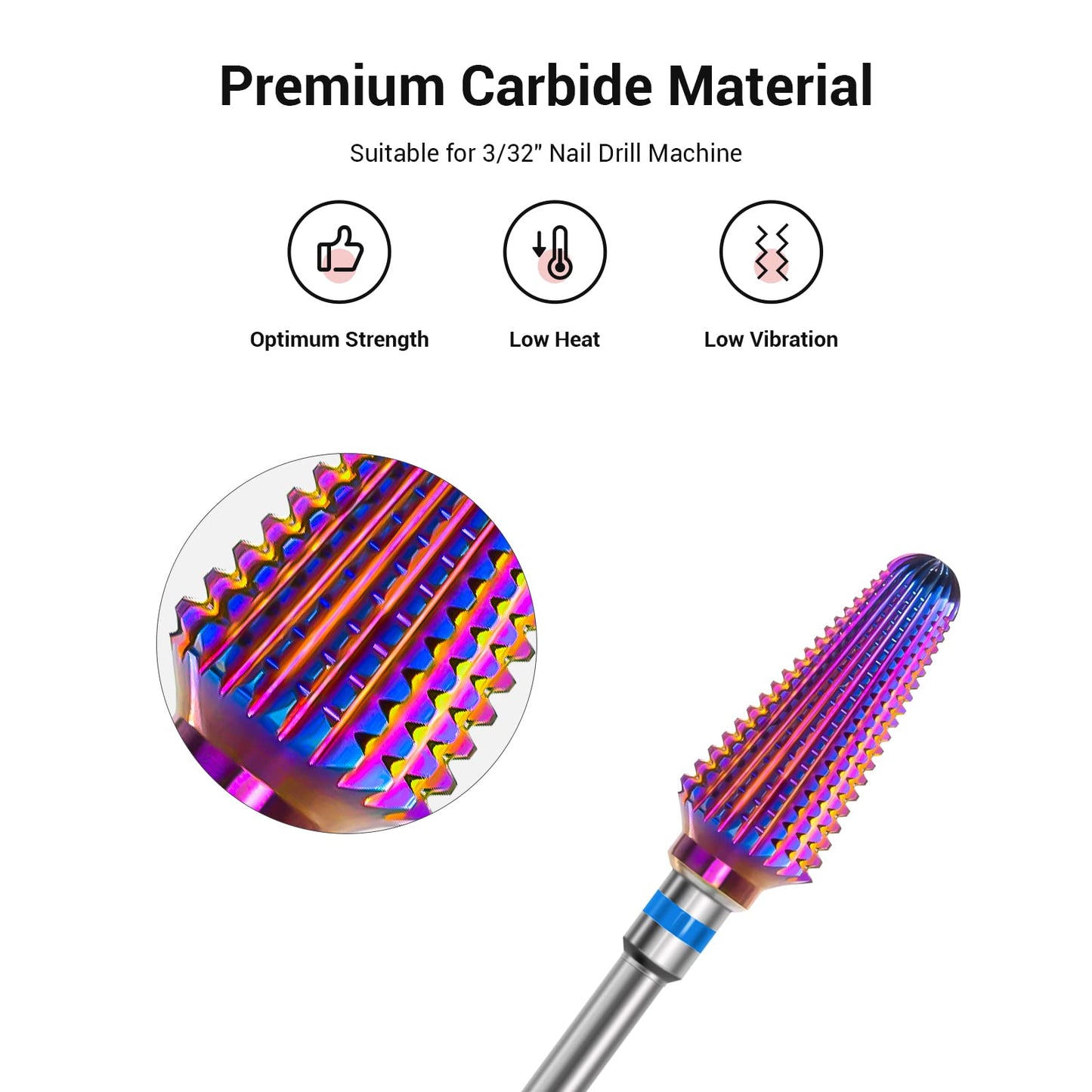 MelodySusie Professional Rechargeable 30000 RPM Nail Drill and Professional Tornado Nail Drill Bits