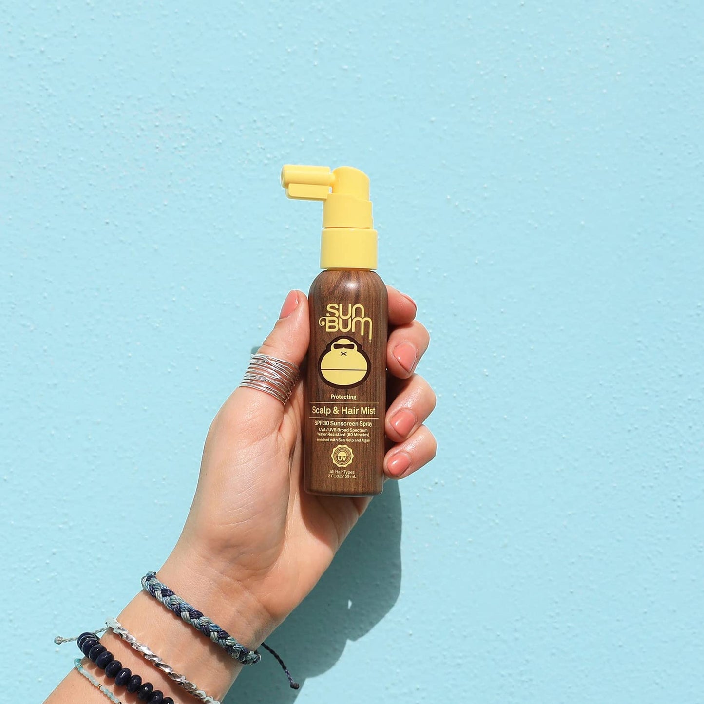 Sun Bum Original SPF 30 Sunscreen Scalp & Hair Mist and Glow Sunscreen Face Lotion Bundle - 2 oz Each