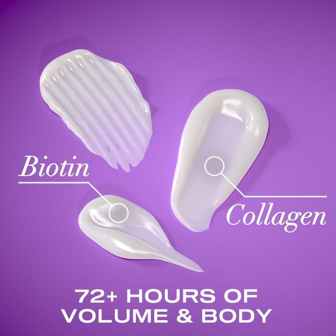 OGX Thick & Full + Biotin & Collagen Volumizing Conditioner, Nutrient-Infused Conditioner + Vitamin B7 Biotin Gives Hair Volume & Body for 72+ Hours, Sulfate-Free Surfactants, 25.4 fl. oz