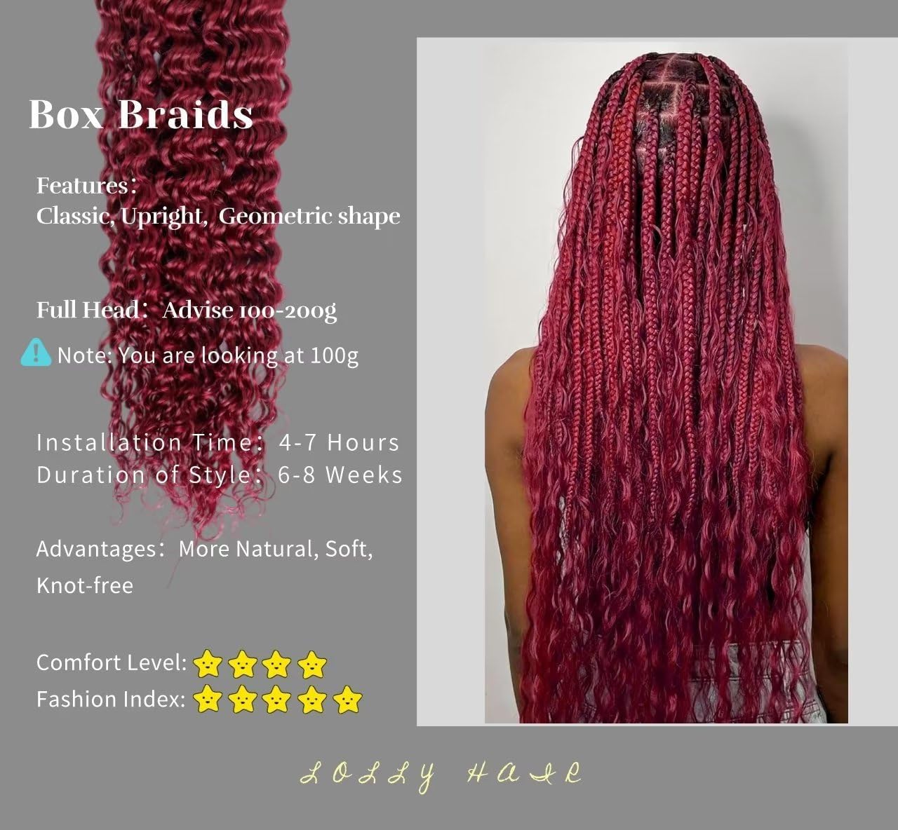 Fabimiya Burgundy Braiding Human Hair 100g 18 Inch 99J Burgundy Deep Water Wave Bulk Human Hair for Braiding No Weft Brazilian Virgin Curly Human Hair Extensions for Boho Braids