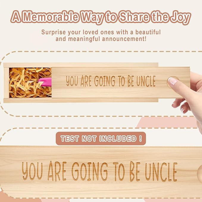 Pregnancy Announcement for Uncle, Pregnancy Test Keepsake Box, Baby Announcement Reveal Gifts Ideas for Husband Grandparents Dad Aunt and Uncle
