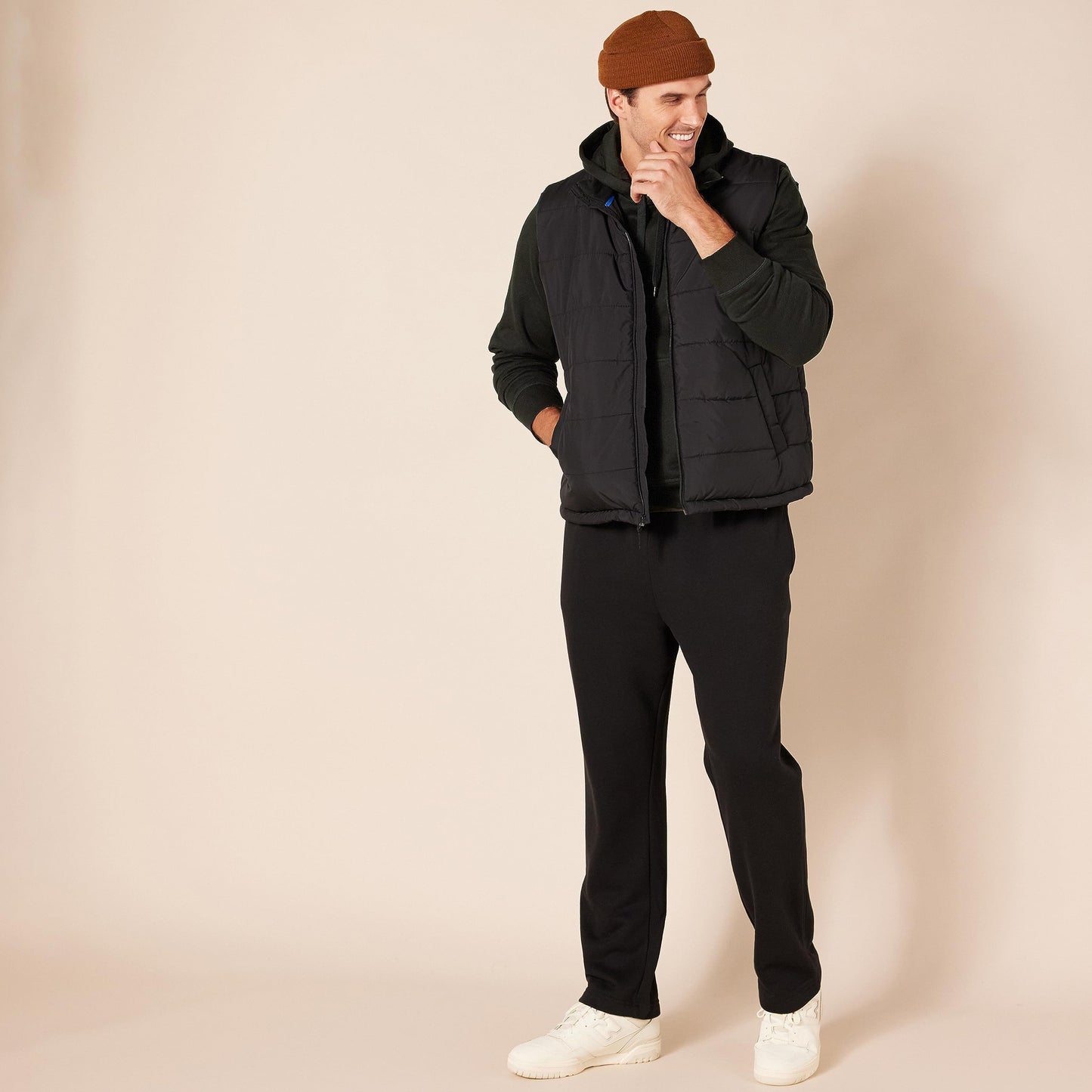 Amazon Essentials Men's Pullover Sweatshirt Hoodie, Big & Tall Options Available, Black Heather, X-Small