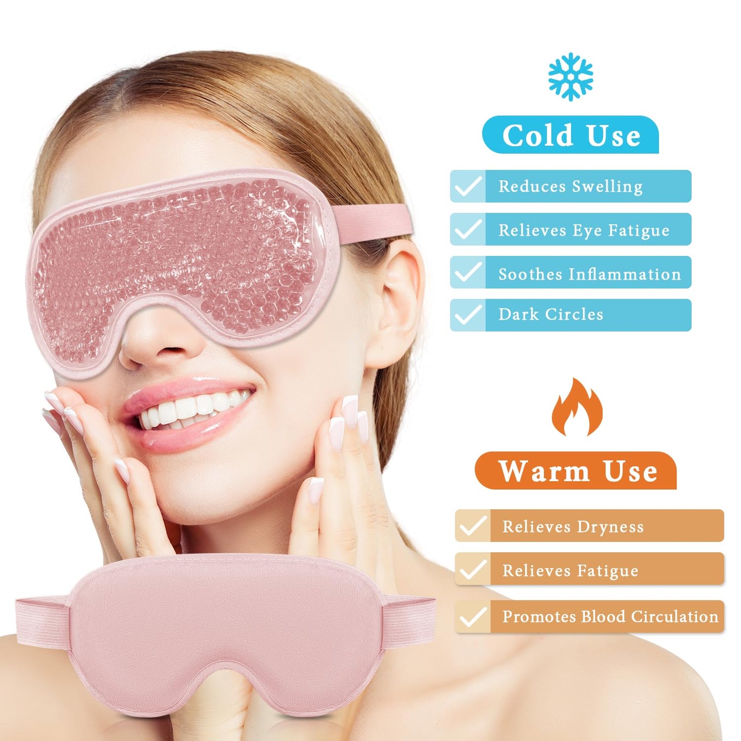 my novel things Ice Face Roller and Cold Eye Mask Compress for Eyes, Warm or Freezer Reusable for Puffiness Wrinkles Lifting Facial SPA Tool for Woman Gifting Ice Pack