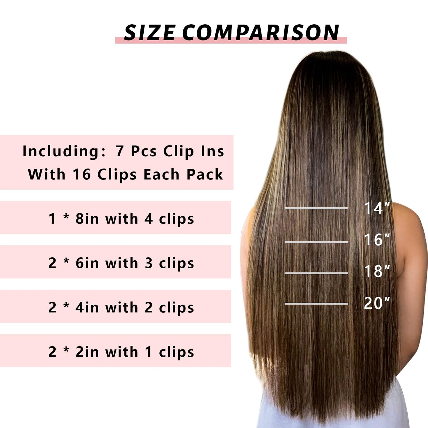 FBLhair 20 inch Seamless Clip in Hair Extensions Real Human Hair Extensions Clip ins #1b 27 Ombre Honey Blonde Clip in Hair Extensions 110g 7pcs Straight Hair Clip in Extensions for Women