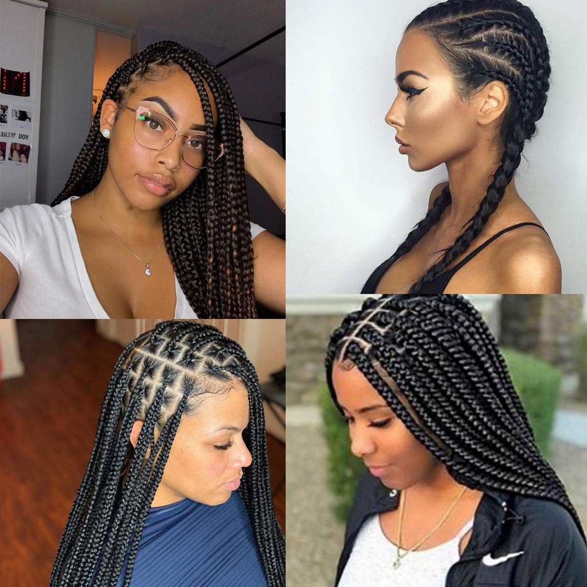 Callia Braiding Hair Pre Stretched 26 Inch Braiding Hair 8 Packs Kanekalon Braiding Hair Synthetic Braiding Hair Extensions Black Braiding Hair 1B