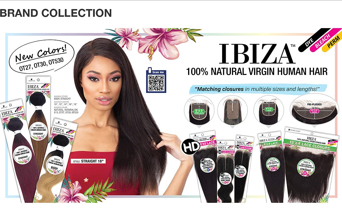 Milky Way Natural Virgin Human Hair Ibiza 13X4 HD Lace Closure Straight (14"-20") (NATURAL [18"])