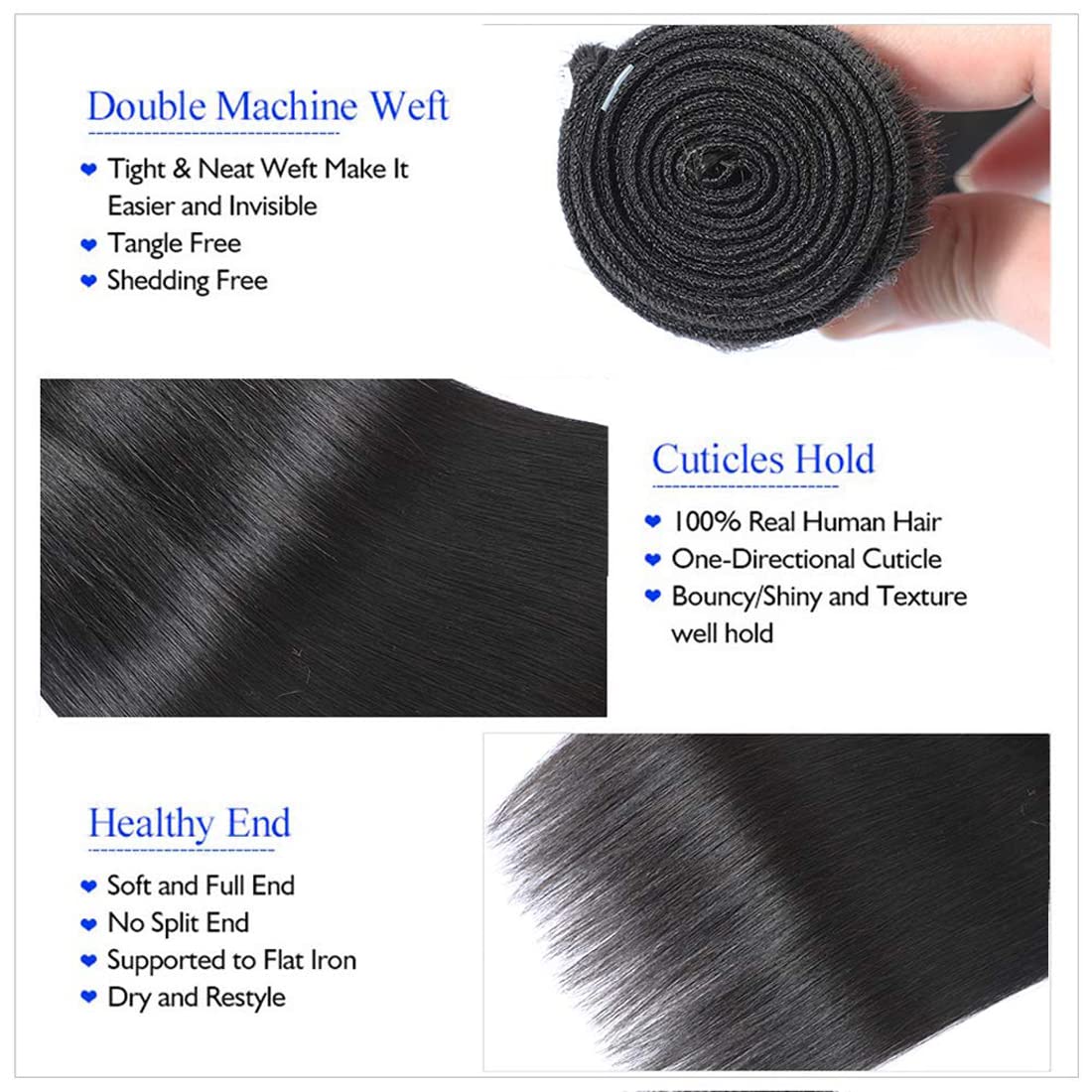 Brazilian Bundles Straight 8A Grade 100% Unprocessed Straight Human Hair 3 Bundle 26 26 26 Inch Brazilian Remy Hair Weave Human Hair Weaves For Women