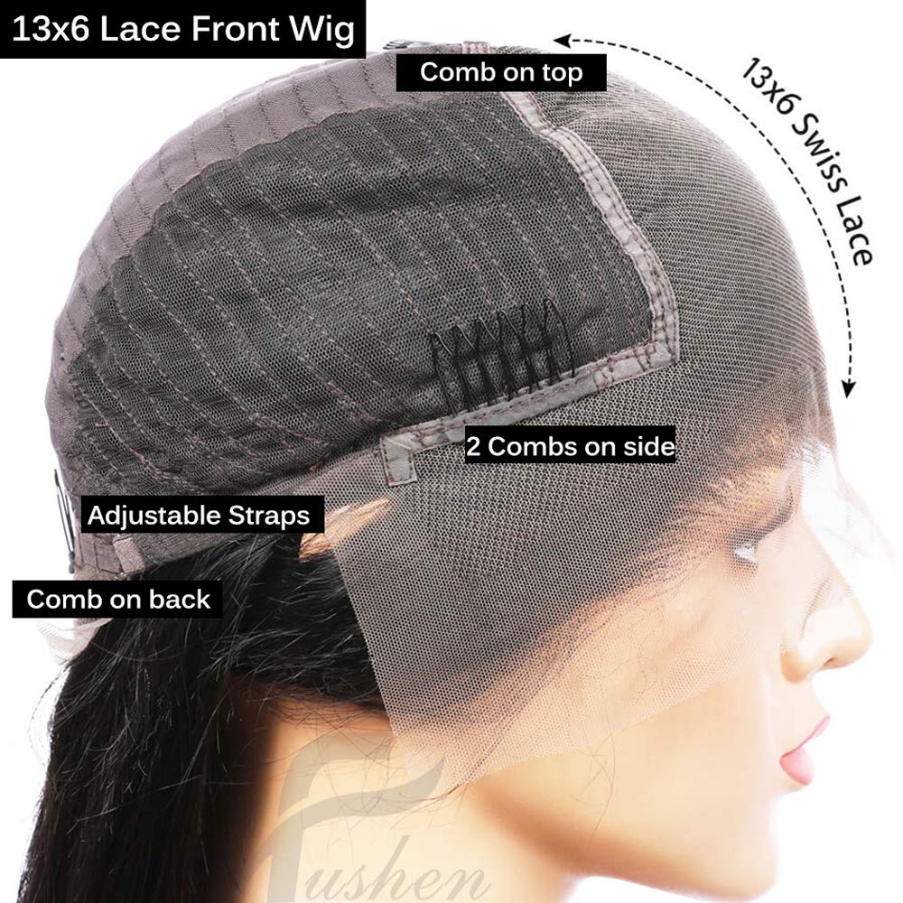 13x6 Lace Front Wig Curly Human Hair Short Bob Wigs Deep Curly Full Lace Front Wigs 8A Virgin Brazilian Natural Color Half Wigs (20 inch with 150% Density, lace front wig)