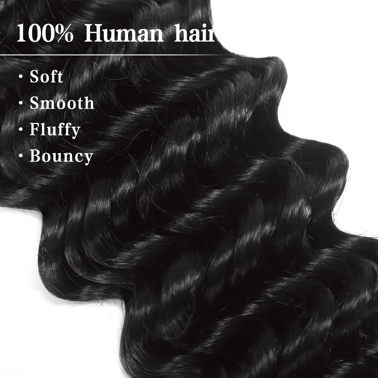 Deep Wave Bulk Human Hair for Braiding 2 Bundles 100g 24 Inch No Weft 10A Brazilian Virgin Curly Human Hair Extensions for Boho Braids Wet Wavy Human Braiding Hair (24"/100G,Black)