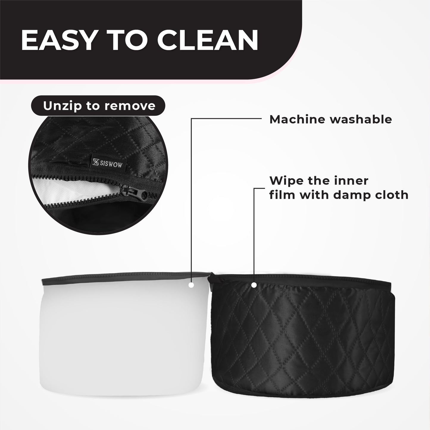 Hair Steamer For Natural Hair Home Use w/10-level Heats Up Quickly, Heat Cap For Deep Conditioning - Thermal Steam Cap For Black Hair, Great For Deep Conditioner - Set of 3