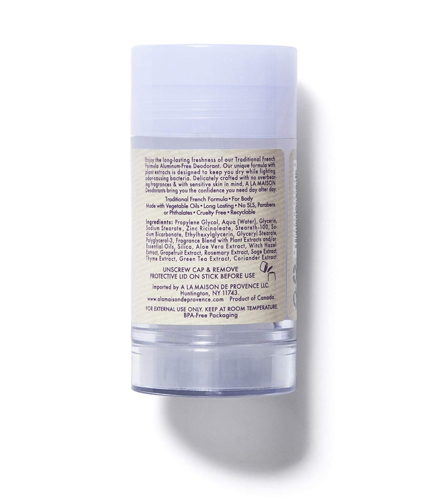 A La Maison Lavender Aloe Aluminum Free Deodorant for Women and Men - Natural Deodorant (3 Stick Bulk Pack)
