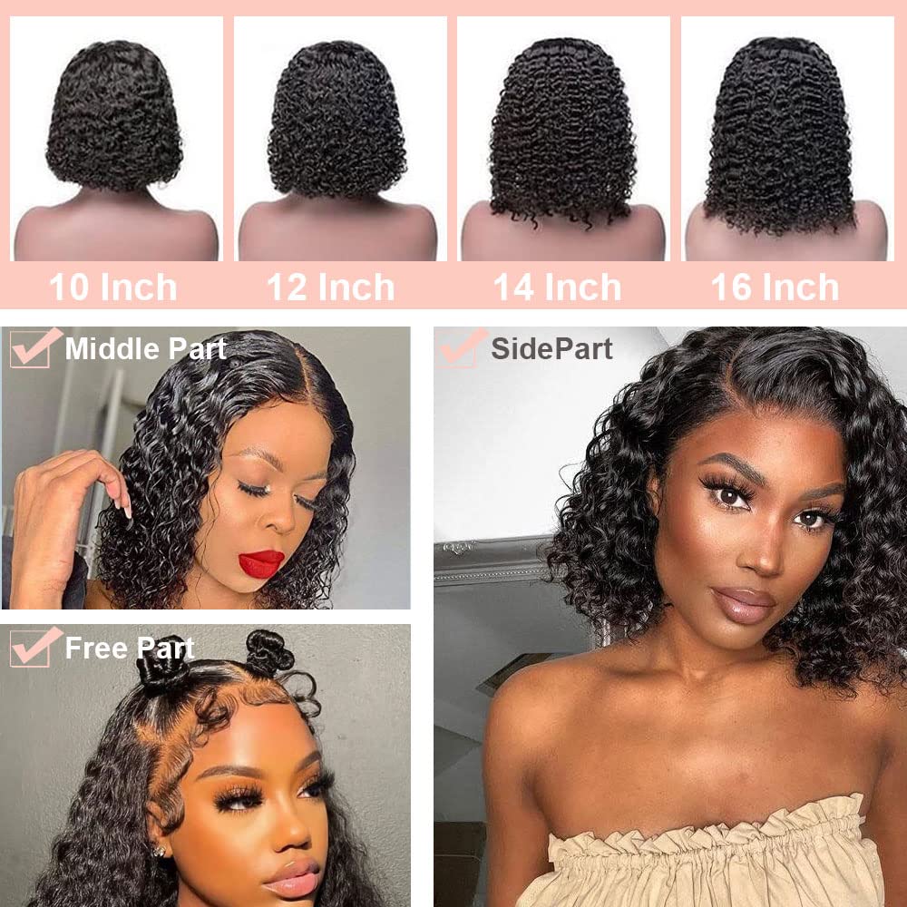 HD Lace Front Wigs Human Hair Pre Plucked Glueless Wigs Frontal Wig 13x4 Lace Front Wigs Human Hair for Black Women 180% Density Natural Hairline Human Hair Wigs (12 Inch, #1B 13x4 Lace Water Wave)