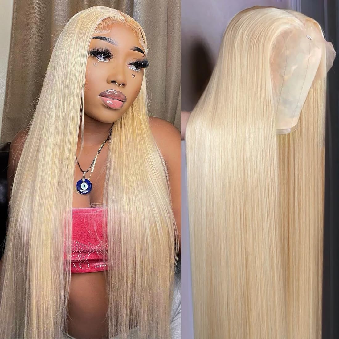Sweetie 14 Inch 613 13x4 Lace Front Wig Human Hair 150% Density 12A Blonde Wig Human Hair Straight Lace Front Wigs Human Hair for Women HD Lace Glueless Wigs Human Hair Pre Plucked