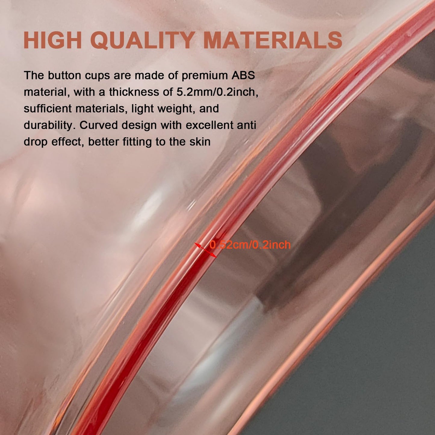 Elitzia Vacuum Cups for Butt Lifting 3000ML/101Fl.oz Vacuum Cupping Machine Accessories Extra-Large Buttocks 9.05inch bottom diameter 6.69inch height 1 Pair ETHX005 (Peach)