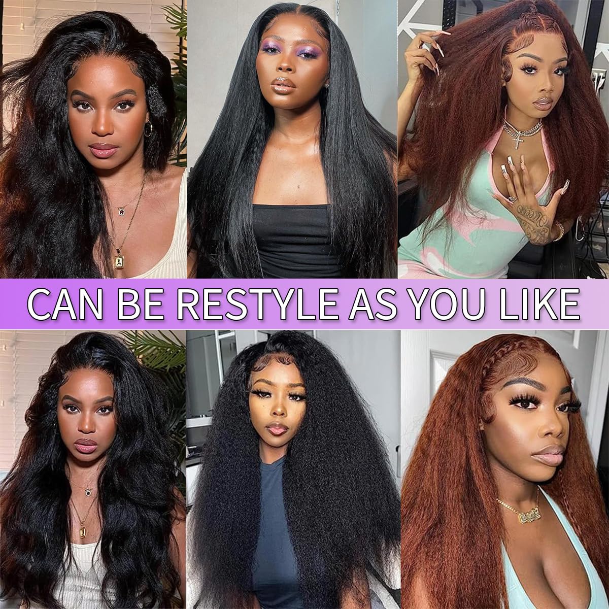 22 Inch Kinky Straight Clip in Hair Extensions Real Human Hair Yaki Straight Clip ins Seamless Remy Human Hair Clip in Extensions for Black Women Natural Black 8Pcs 100g 20 Clips
