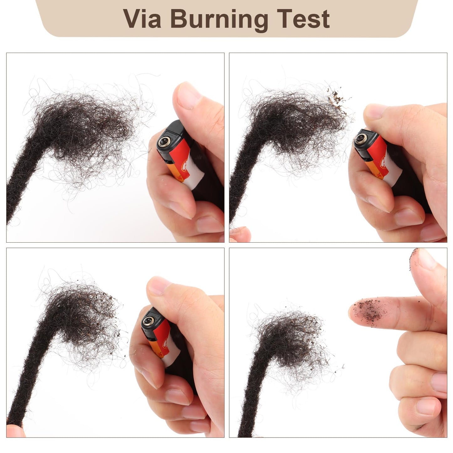 IIFLYDSFA 0.4cm Thickness Real Human Hair Dreadlock Extensions for Men/Women 8 Inch 60 Strands Full Handmade Permanent Locs Extensions Human Hair Can Be Dyed and Bleached
