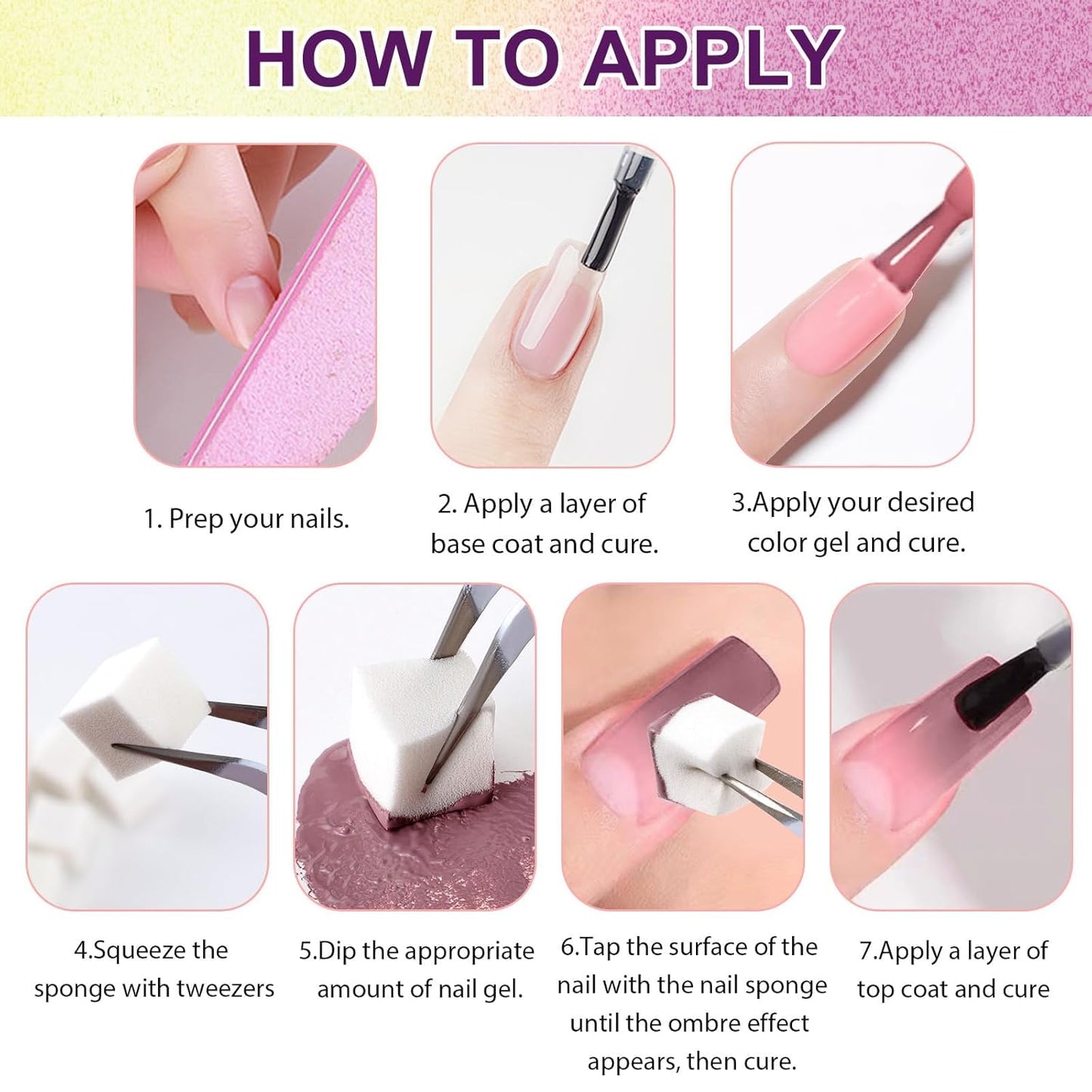 Gradient Painting Gel, 9 Colors Ombre Gel Nail Polish Include Almond Nude Black&White Sponging for Pigment Pat Kit Aura Nails, French Manicure DIY Terracotta Blush Set