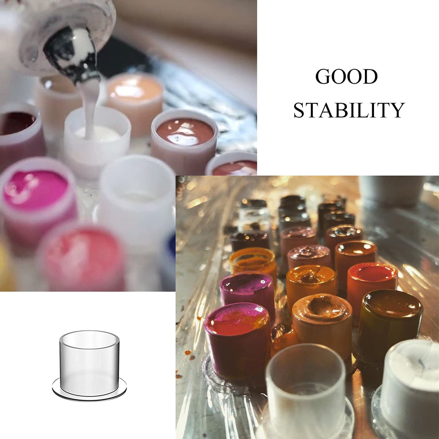 Narkysus Tattoo Ink Caps 500pcs Disposable Extra Large Tattoo Ink Cups with Base Plastic Pigment Caps Cups Permanent Makeup Container Cups for Tattoo Ink and Pigment, Tattoo Needles, Tattoo Supply