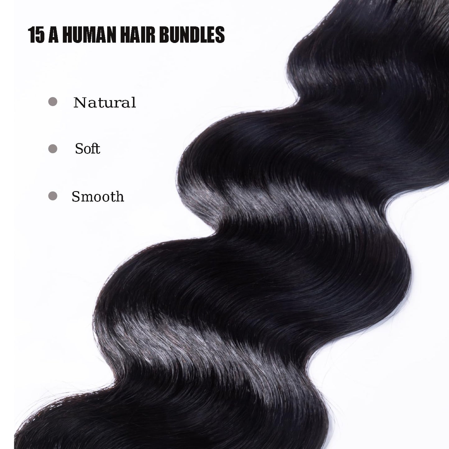 LYOLKSER human hair bundles body wave bundles human hair 1 bundle 22 inch 15A 100% unprocessed indian remy hair bundles for black women raw hair bundles for hair salon