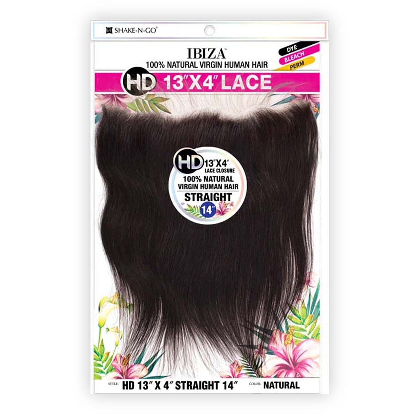 Milky Way Natural Virgin Human Hair Ibiza 13X4 HD Lace Closure Straight (14"-20") (NATURAL [18"])
