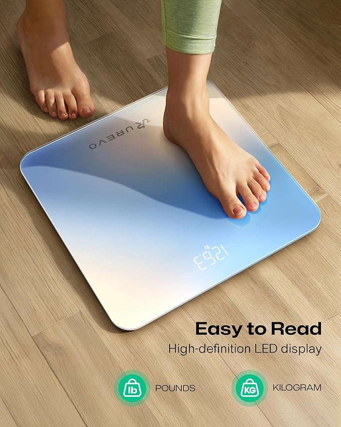 UREVO Smart Scale for Body Weight+UREVO Walking Pad, Under Desk Treadmill
