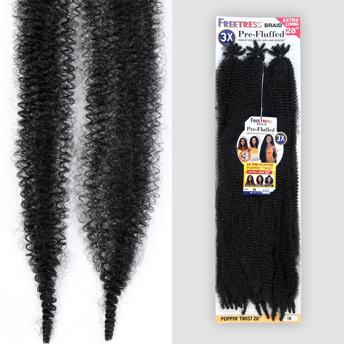 FreeTress Crochet Braids 3X Pre-Fluffed Poppin Twist 28" (3-pack, COPPER)