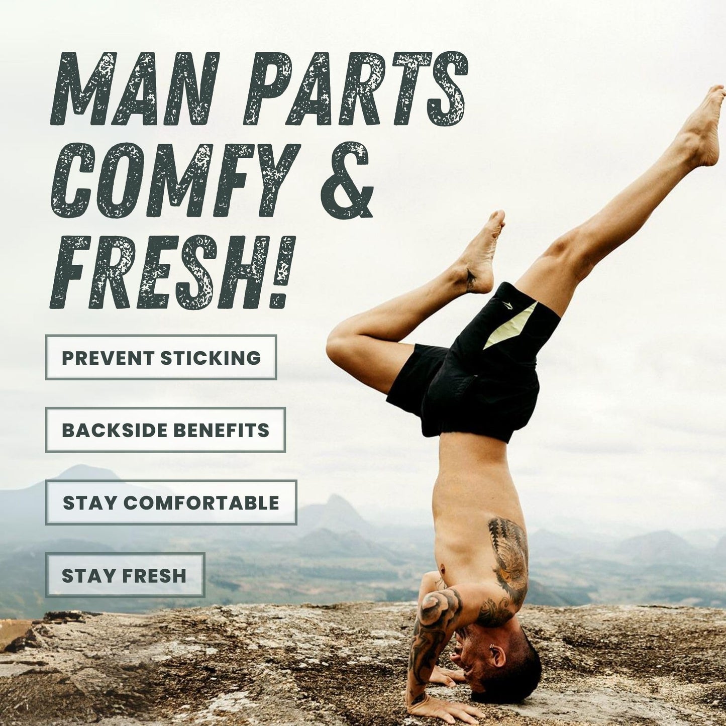 Super Fresh Man Parts Ball Deodorant for Men - Powder Lotion, Fresh Control Odor, Anti Chafing, Stop Itch, Absorb Sweat, Aluminum Free, 4 oz Tube (2PK)