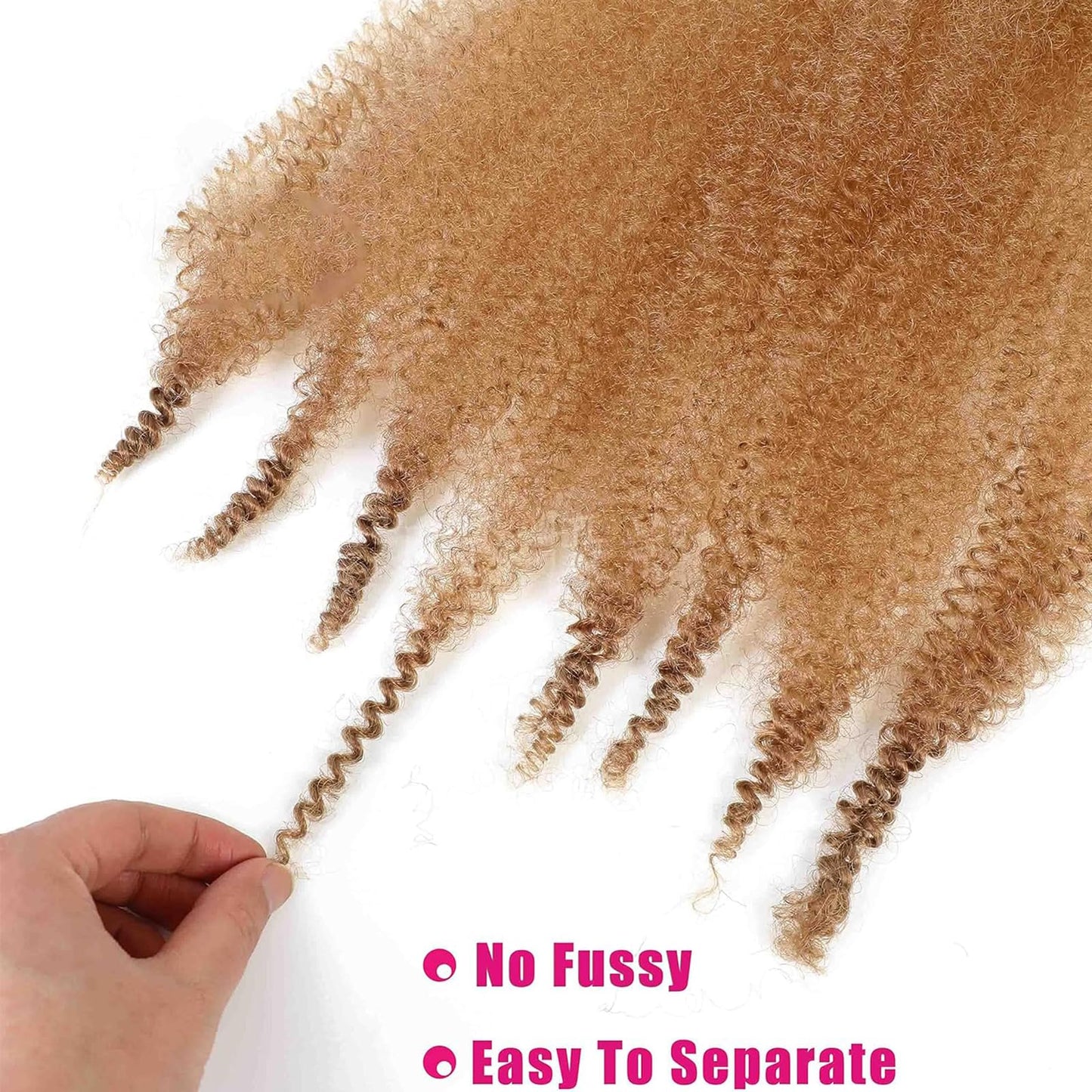 Marley Hair for Kids 3Pack Pre-Separated Spring Twist Hair for Soft Locs Kids Braiding Hair 24Inch Springy Afro Twist Crochet Hair Marley Twist Braiding Hair for Girl Women(Light brown）
