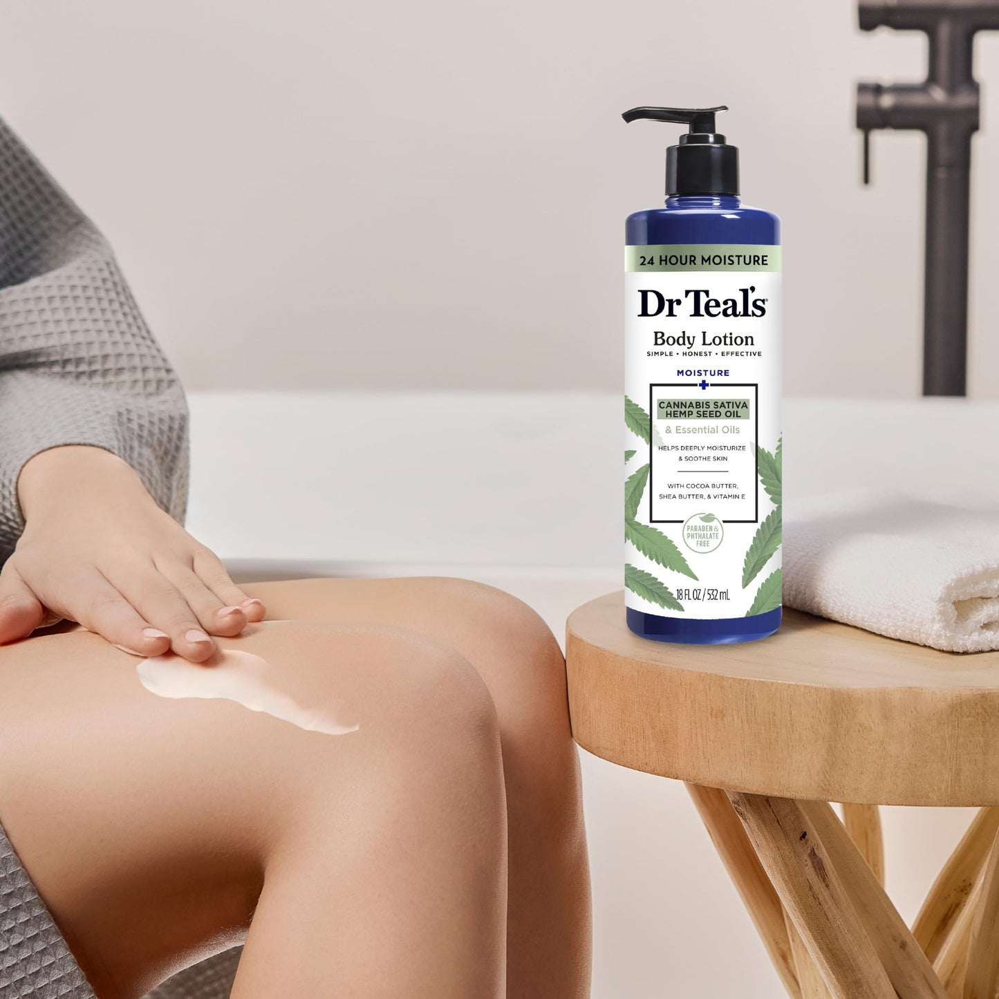 Dr Teal's Body Lotion, Cannabis Sativa Hemp Seed Oil & Essential Oils, 18 oz (Pack of 3)