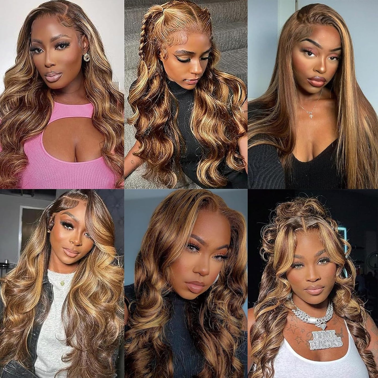SUNTU Highlight Ombre HD Transparent 13x4 Lace Front Wigs Honey Blonde P4/27 Body Wave Lace Front Wigs Brazilian Human Hair for Black Women Pre Plucked with Baby Hair (16 Inch)