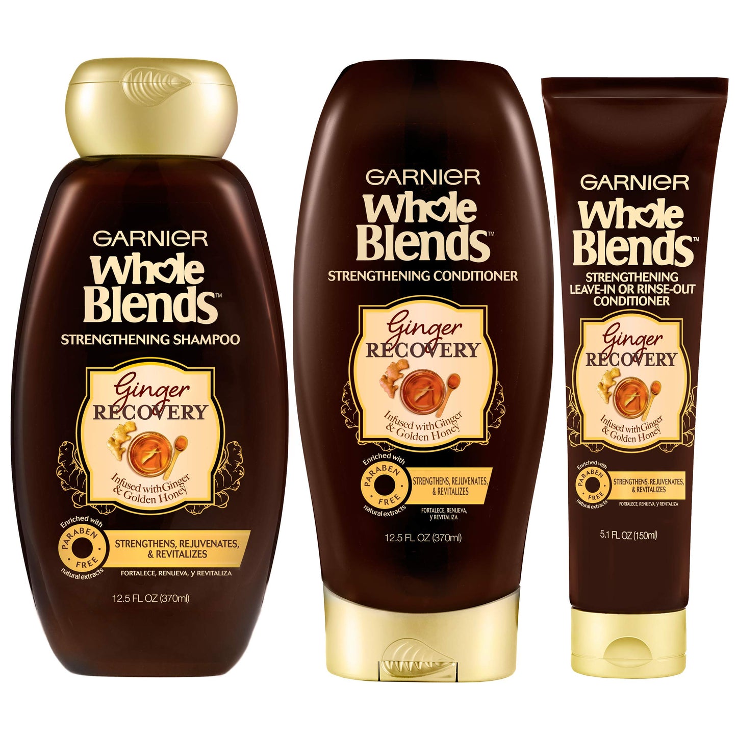 Garnier Hair Care Whole Blends Strengthening Ginger Recovery Conditioner, 12.5 Fl Oz