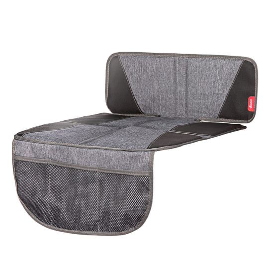 Diono Super Mat Car Seat Protector For Infant Car Seat, Booster Seat and Pets, Crash Tested, Thick Padding, Non Slip Backing, Durable, Water Resistant Protection, 3 Handy Mesh Storage Pockets, Gray