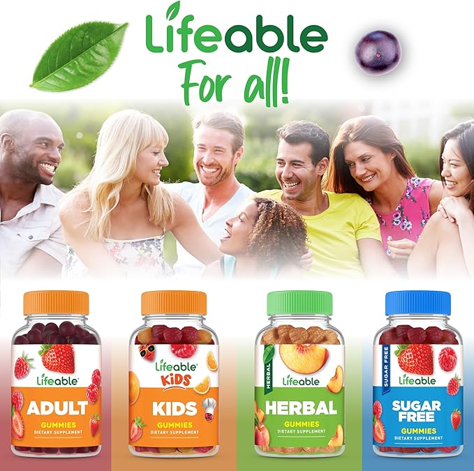 Lifeable Vitamin D3 K2 Gummies for Adults | 1000iu D3 and K2 100mcg | Great Tasting D3 and K2 Supplements | for Bone Health and Immunity | VIT D3 K2 for Adults, Men, and Women | 60 Gummies
