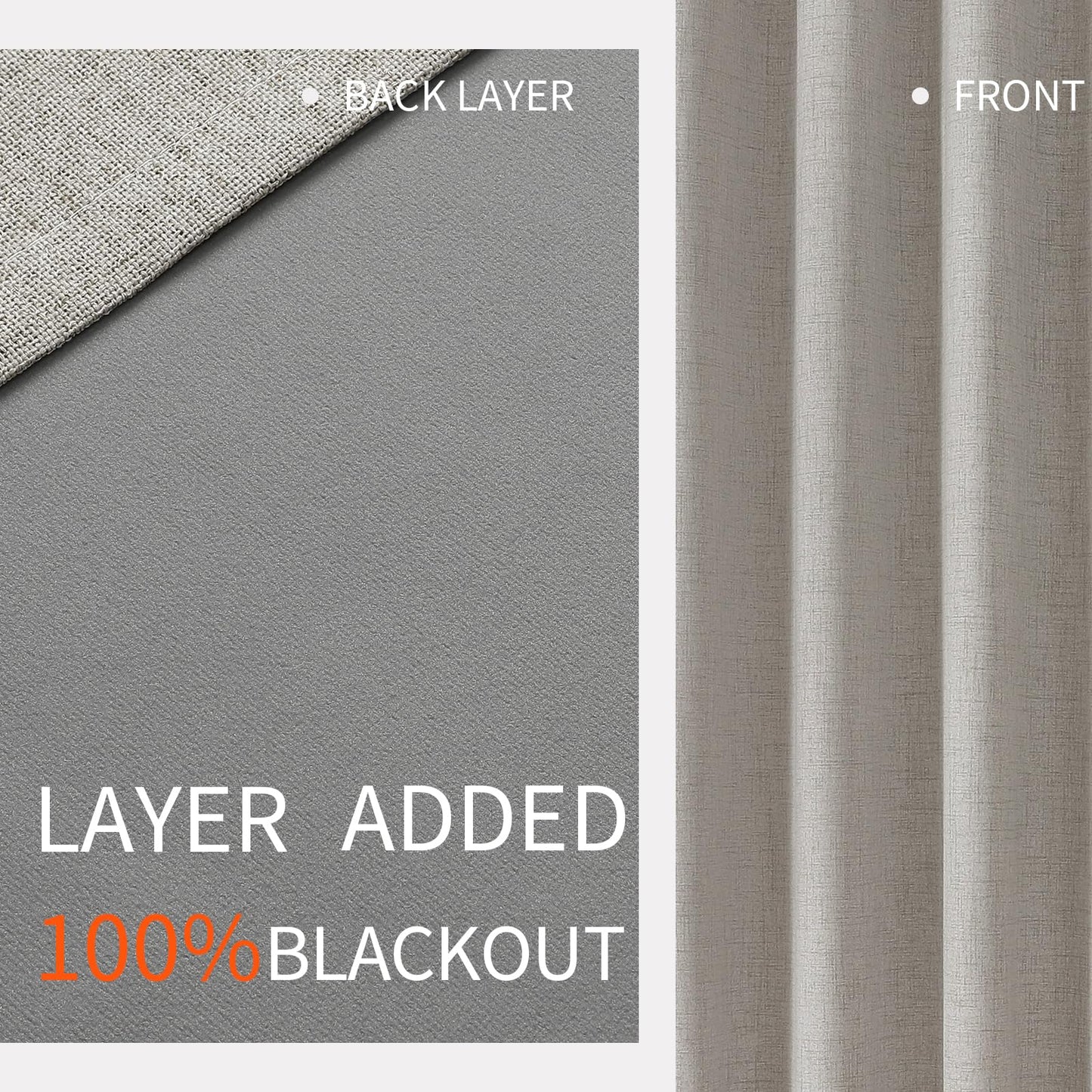 Joydeco 100% Blackout Curtains 84 Inch Length 2 Panels Set, Room Darkening Curtains for Bedroom, Grommets 100% Black Out Textured Thermal Light Blocking Drapes Privacy Protection, 52W x 84L Inch