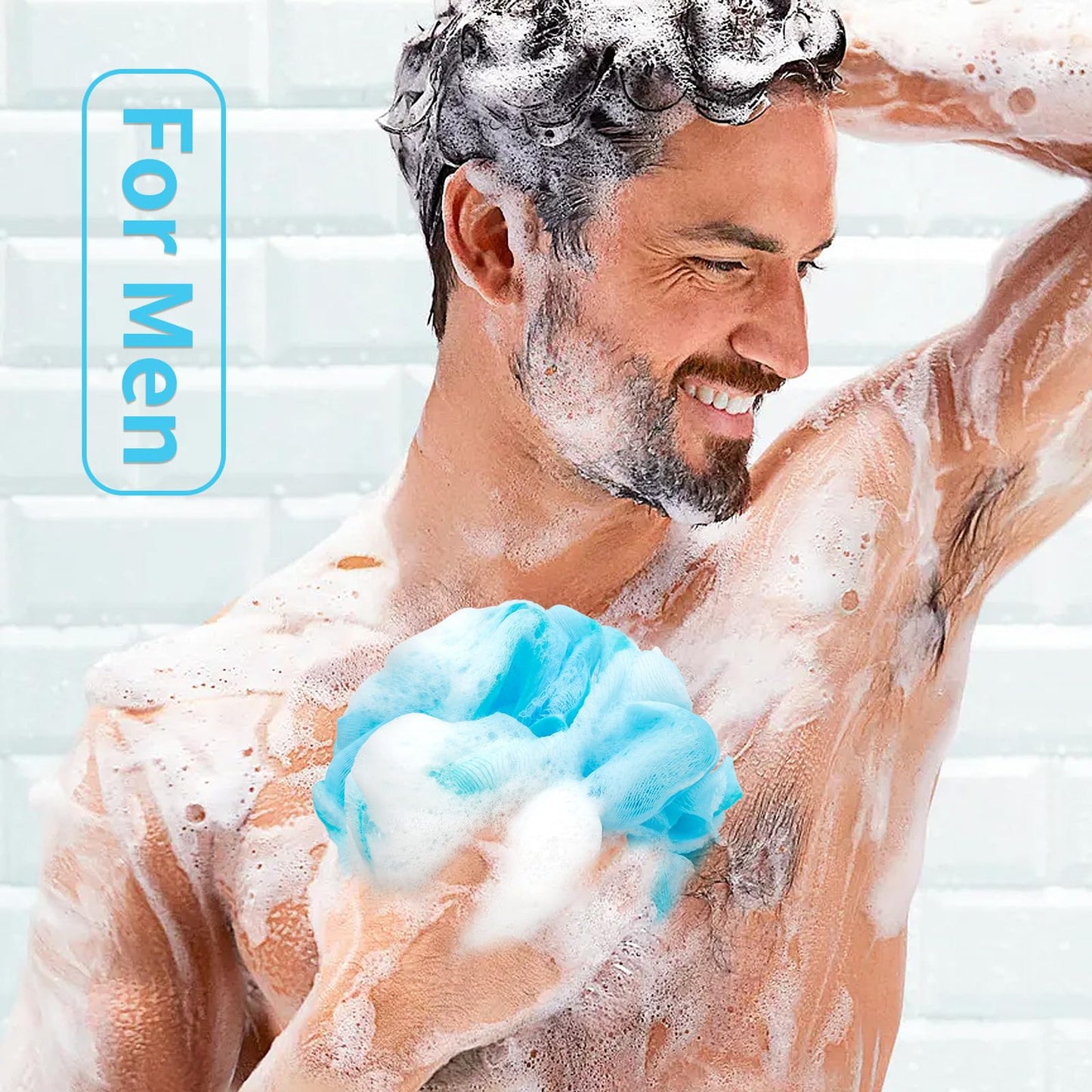 BCKENEY Bath Loofah Shower Sponge Body Back Scrubber Soft Mesh Shower Puffs Exfoliating Loofa for Women & Men Bath Accessories Cleaning Tool (4Pack 60G Loofah Sponge, Forest Fairy)