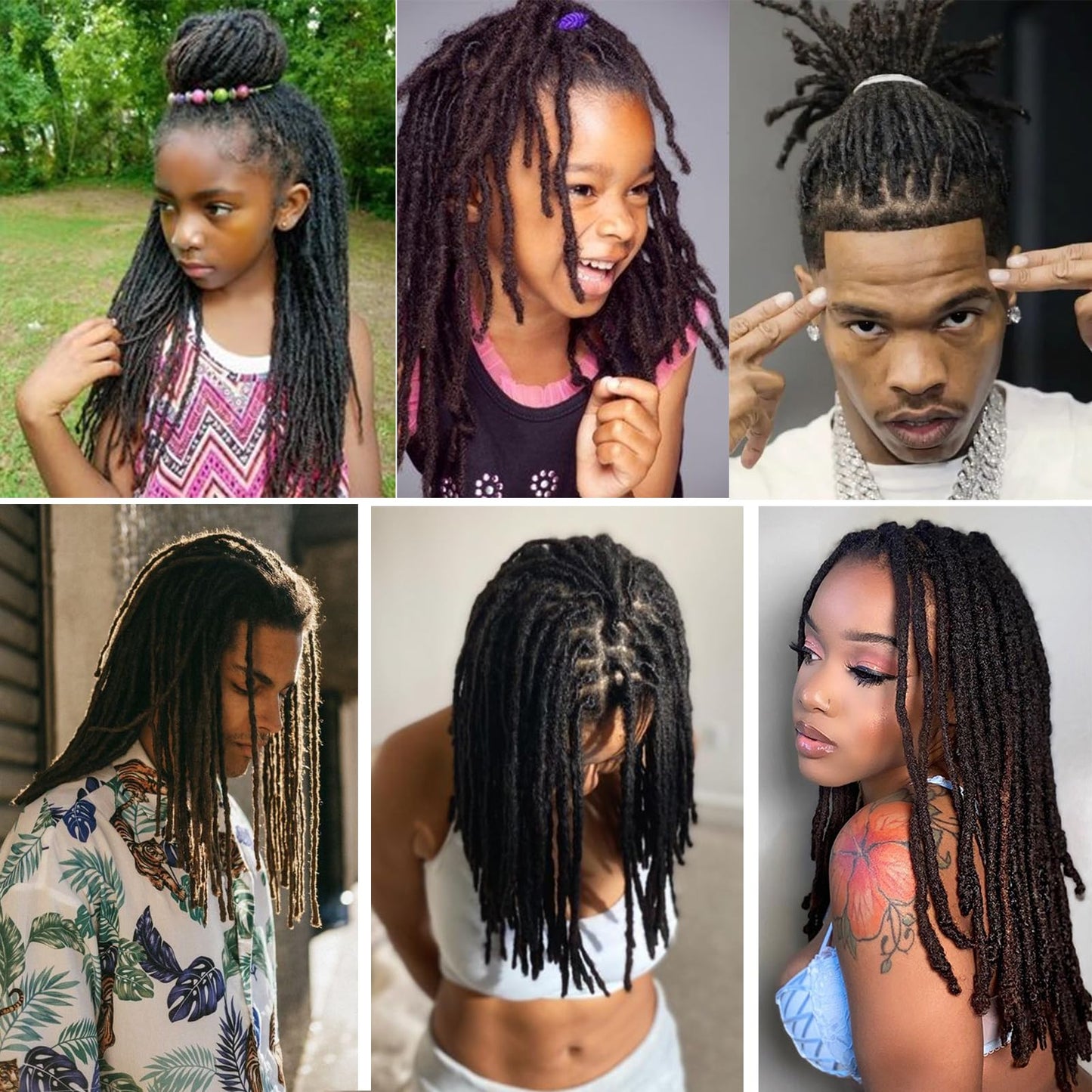 Coriario 14 inch Permament Loc Extensions Human Hair 70 Strands 0.4cm Real Human Hair Dreadlock Extensions for Women Men Kids Natural Black Dread Extensions Human Hair